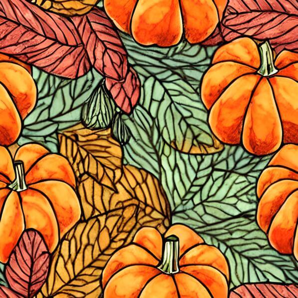 Download Abstract Autumn Leaves and Pumpkins Seamless Pattern Patterns ...