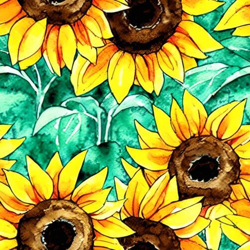 Sunflowers Watercolor Painting on Teal Background Sunflowers Watercolor Painting on Teal Background thumbnail