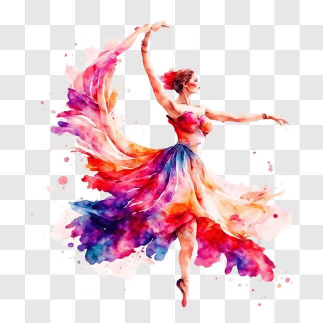 Download Elegant Ballerina Dancing with Water Splashes PNGs Online