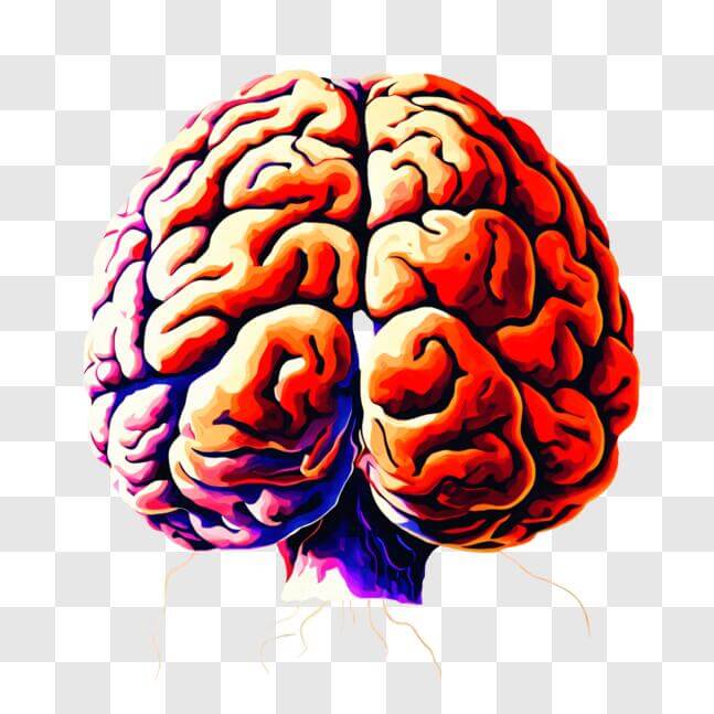 Download Vibrant Brain with Roots Illustration PNG Online - Creative ...