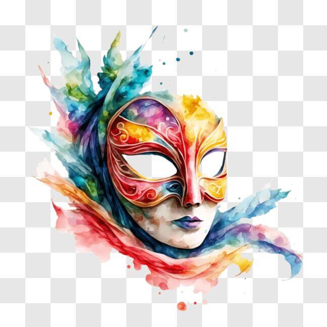 Download Colorful Masquerade Mask Symbolizing Culture and Beauty PNG ...
