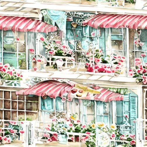 Watercolor Painting of Buildings with Balconies and Flower Pots Watercolor Painting of Buildings with Balconies and Flower Pots thumbnail
