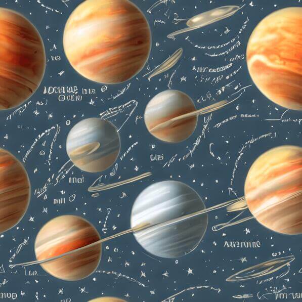 Solar System Planets Patterns Download Educational Space Wall Art: Planets of the Solar System ...