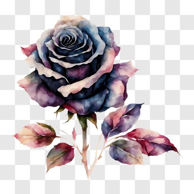 Download Watercolor Rose Painting for Decorative and Artistic Use PNG ...