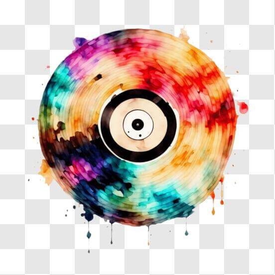 Descarga Portada de álbum de música creativa con disco de vinilo colorido  PNG En Línea - Creative Fabrica