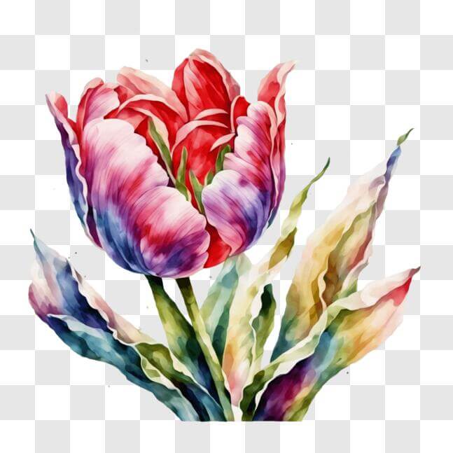 Download Beautiful Pink Tulip Watercolor Painting for Home Decor PNG ...
