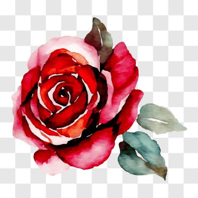 Download Red Rose Watercolor Painting for Home Decor PNG Online ...
