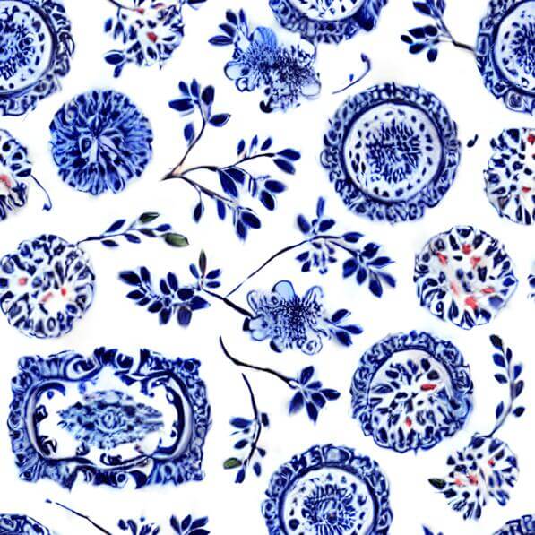 Download Blue and White Tiled Pattern with Floral Designs Patterns ...