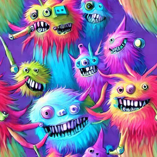 Colorful Monsters - Fun and Playful Psychedelic Art Colorful Monsters - Fun and Playful Psychedelic Art thumbnail