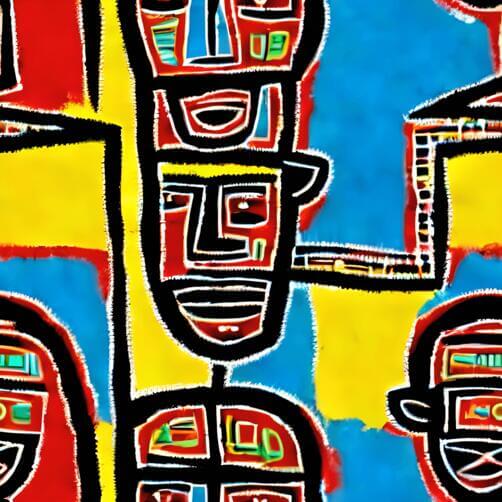 Abstract Painting with Faces in Different Shapes and Colors Abstract Painting with Faces in Different Shapes and Colors thumbnail