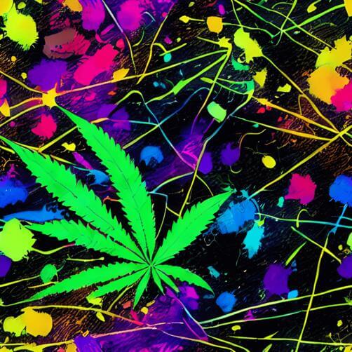 Colorful Background with Green Marijuana Leaf and Paint Splatters Colorful Background with Green Marijuana Leaf and Paint Splatters thumbnail