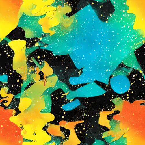 Colorful Abstract Painting with Brightly Colored Splashes of Paint Colorful Abstract Painting with Brightly Colored Splashes of Paint thumbnail