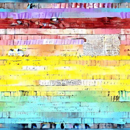 Colorful Abstract Painting with Paper Pieces Colorful Abstract Painting with Paper Pieces thumbnail