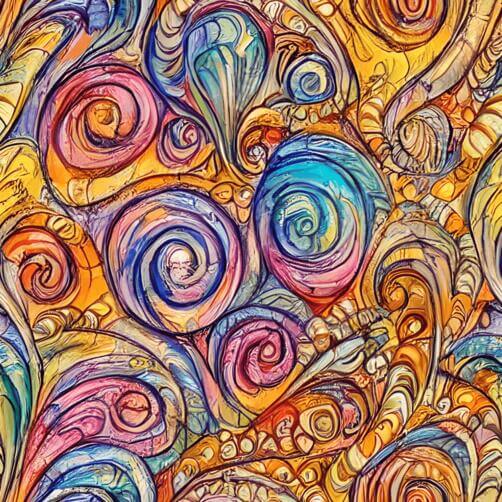 Colorful Abstract Seamless Pattern with Swirls and Spirals Colorful Abstract Seamless Pattern with Swirls and Spirals thumbnail