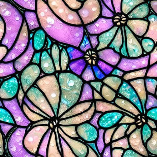 Stained Glass Window with Heart-shaped Flower Art Print Stained Glass Window with Heart-shaped Flower Art Print thumbnail