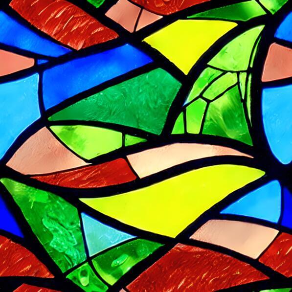 Download Vibrant Stained Glass Window with Various Shapes and Colors ...