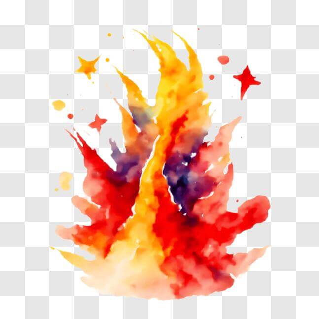 Download Colorful Fireball with Stars Art Piece PNG Online - Creative ...