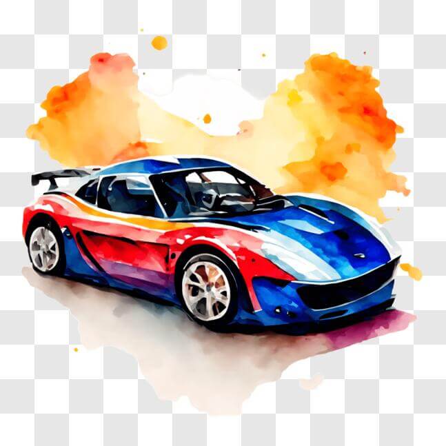 Download Colorful Abstract Sports Car Painting PNG Online - Creative ...