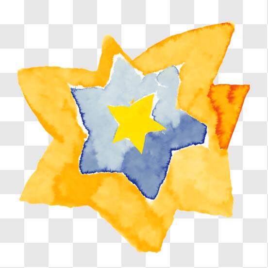 Download Abstract Star Shape in Yellow and Blue PNG Online - Creative  Fabrica