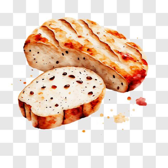 Download Watercolor Painting of Bread Slices PNG Online - Creative Fabrica