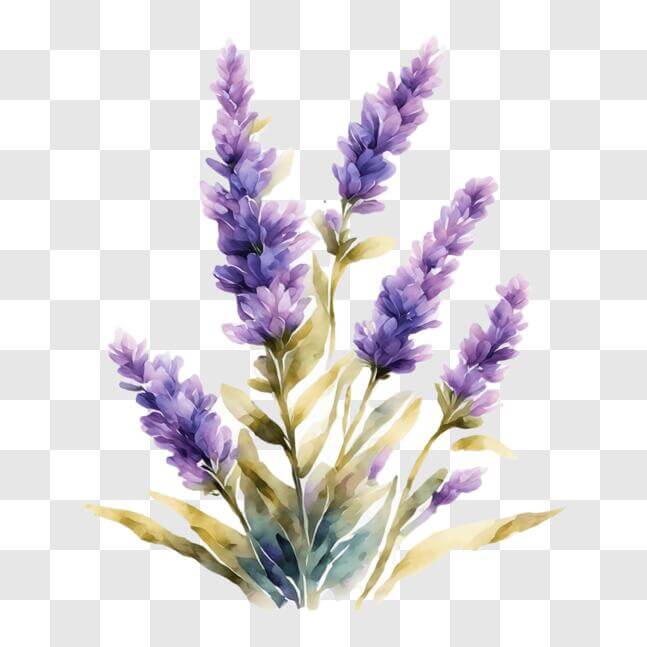 Download Watercolor Lavender Flowers with Essential Oil PNG Online ...