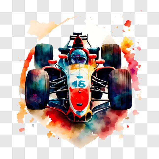 16 Number Racing Theme Download Colorful Racing Car with Number 16 PNGs Online - Creative Fabrica