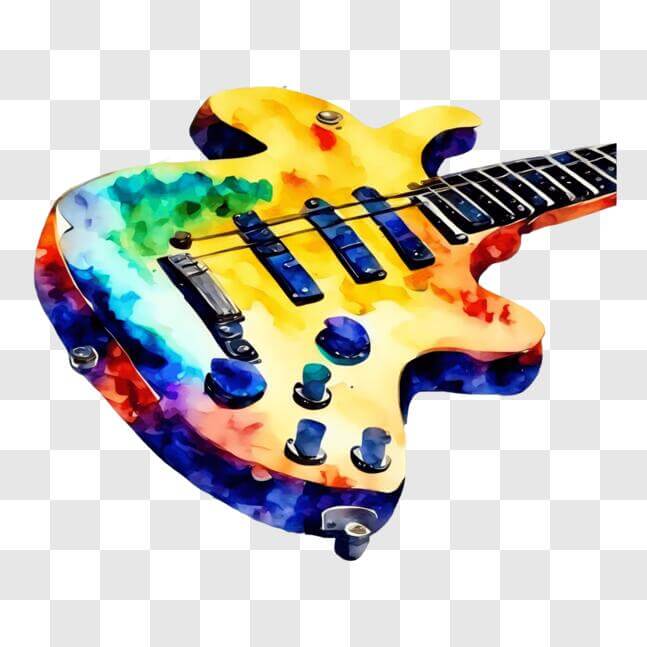 Download Vibrant Electric Guitar for Music and Art PNG Online ...