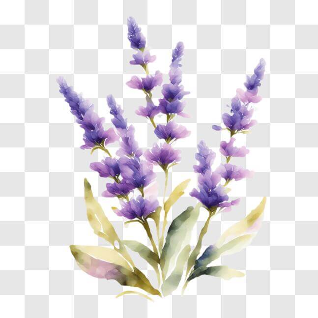 Download Watercolor Lavender Flowers Bouquet Illustration PNG Online ...