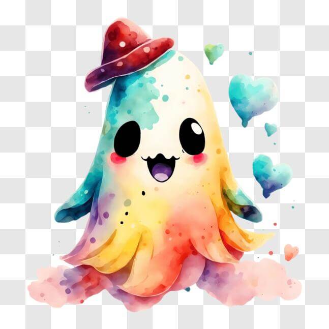 Download Colorful Octopus with Owl Hat and Heart-shaped Balloons PNGs ...