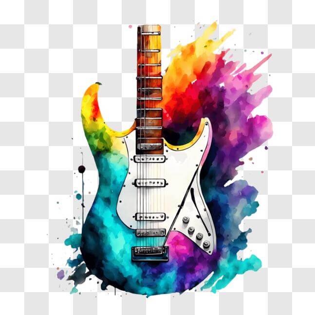 Download Colorful Electric Guitar Wallpaper PNG Online - Creative Fabrica