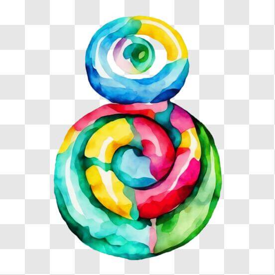 Baixe Pirulito Multicolorido em Espiral no Palito PNG - Creative Fabrica