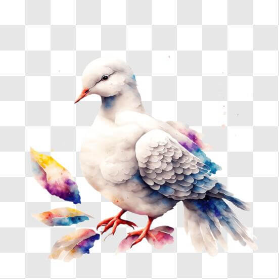 Baixe Adorável Pombo Branco com Chapéu Estiloso PNG - Creative Fabrica