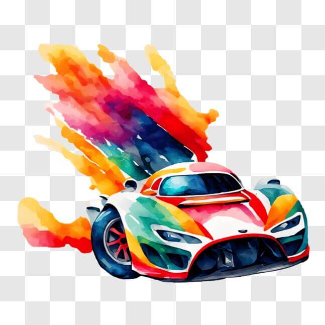 Download Vibrant Race Car with Smoke PNG Online - Creative Fabrica