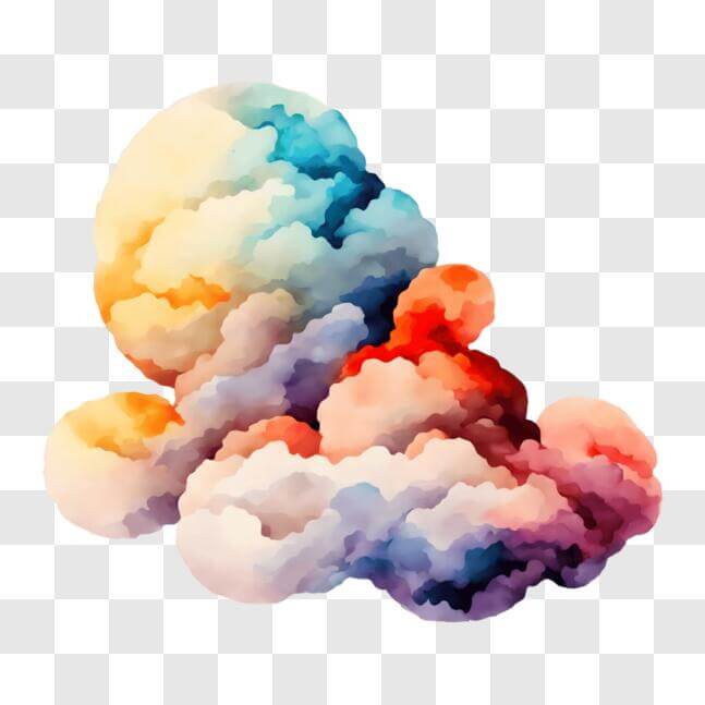 Download Colorful Cloud Painting as Art or Decor PNG Online - Creative ...