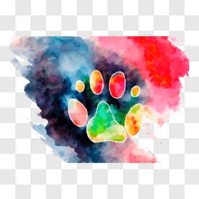 download-colorful-paw-print-painting-for-pet-awareness-png-online