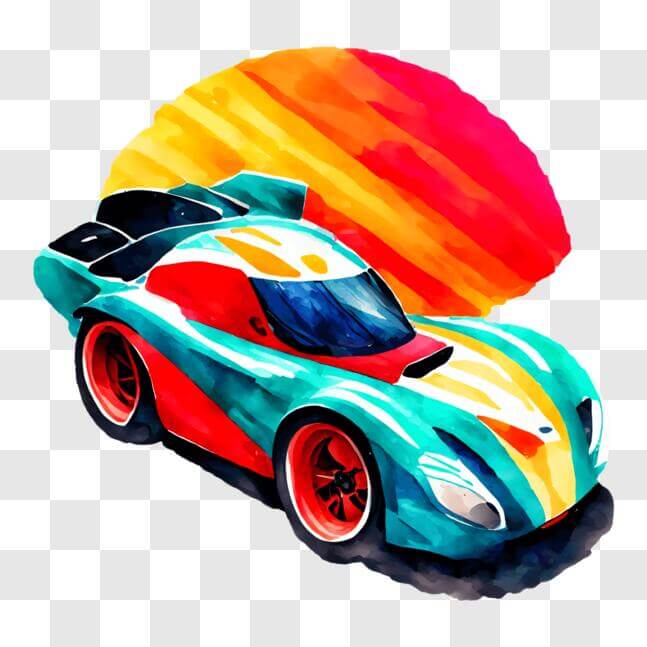 Download Colorful Racing Car Illustration PNG Online - Creative Fabrica