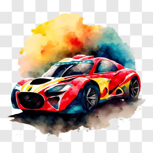 Download Eye-catching Colorful Racing Car PNG Online - Creative Fabrica