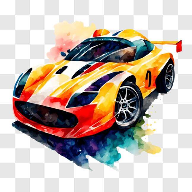 Download Vibrant Sports Car Artwork for Advertising and Promotional ...
