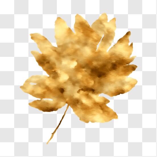 Download Gold Leaf Emblem Symbolizing Luxury and Prestige PNG Online
