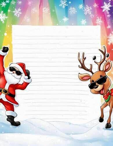 Santa Claus and Reindeer with Blank Board in the Snow Santa Claus and Reindeer with Blank Board in the Snow thumbnail