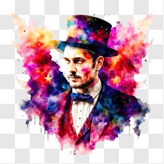 Download the man in the top hat art project png online creative fabrica