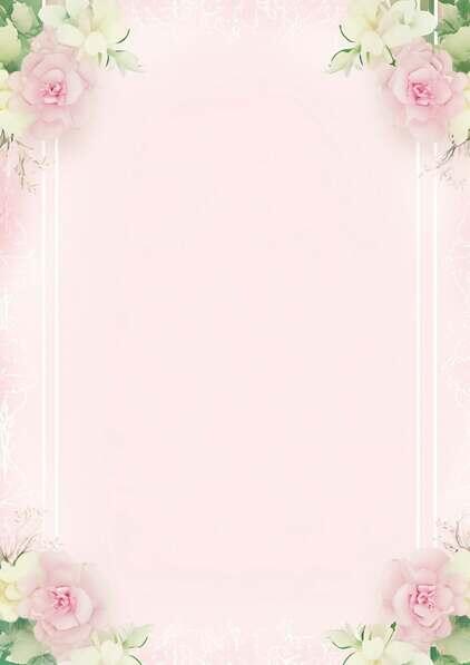 Download Pink Floral Frame with White Flowers and Green Leaves ...