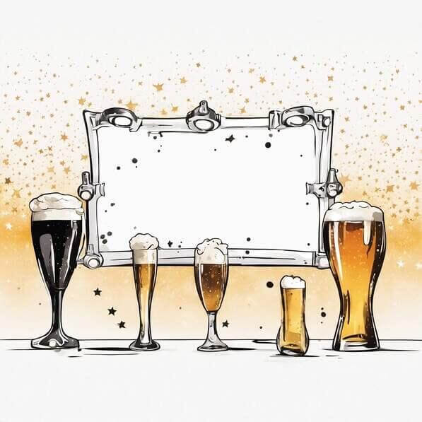 Download Beer Glasses Illustration with Information Frame Backgrounds ...