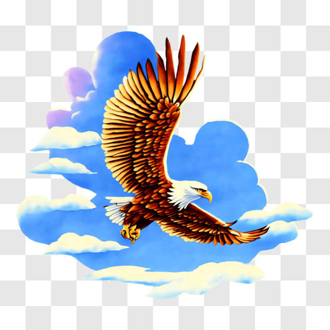Download Bald Eagle Flying in the Sky with Clouds PNGs Online ...