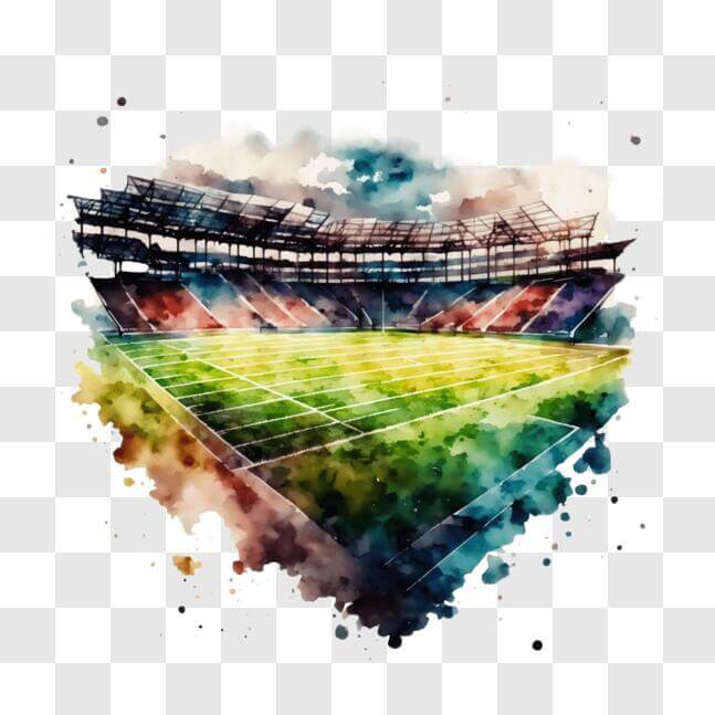 Download Empty Soccer Stadium Watercolor Painting PNG Online - Creative ...