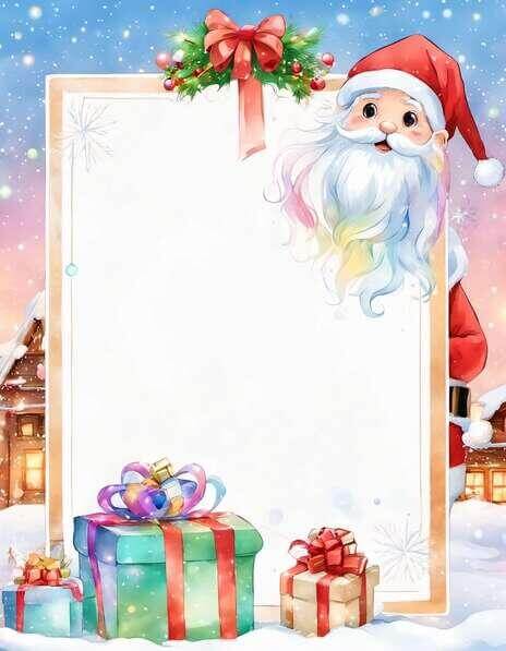 Download Santa Claus with Blank Board in Snow Backgrounds Online ...