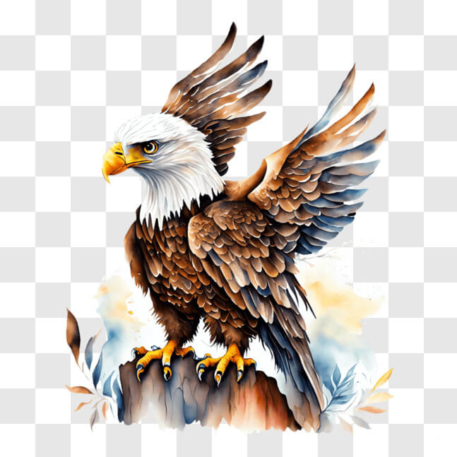 Download Powerful and Beautiful Eagle Painting PNG Online - Creative ...