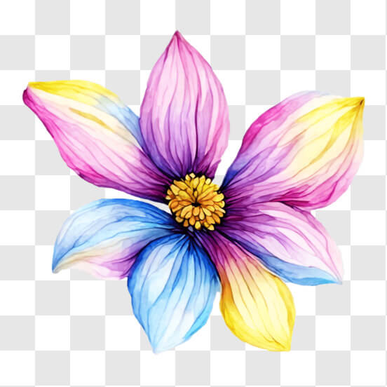 Colorful Watercolor Flower