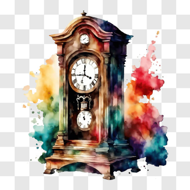 Clock Splatter Vector Download Colorful Paint Splatter Grandfather Clock PNGs Online ...