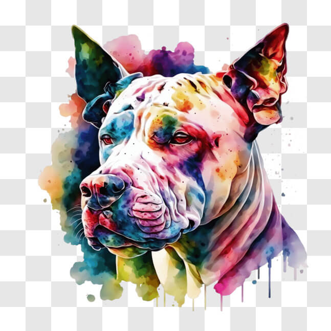 Download Colorful Dog Art Painting with Watercolor Splatters PNG Online ...